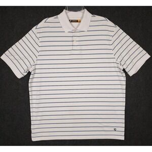 Cremieux Performance Men's Polo Shirt Size L Blue White Striped